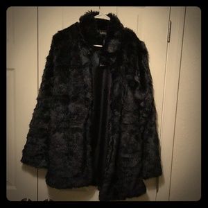Strong black fur coat